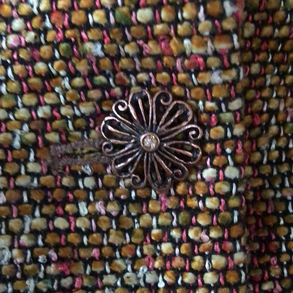 Vintage Talbots Silk Blend Blazer Jacket Orange Red Brown Women's Size 8 - Picture 9 of 16